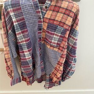 Patchwork Plaid women’s Shirt, button down